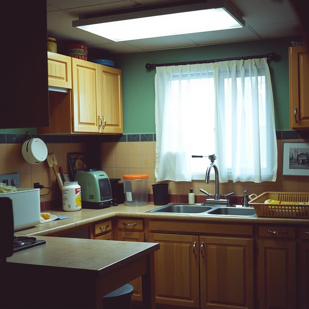 Before: Greasy kitchen